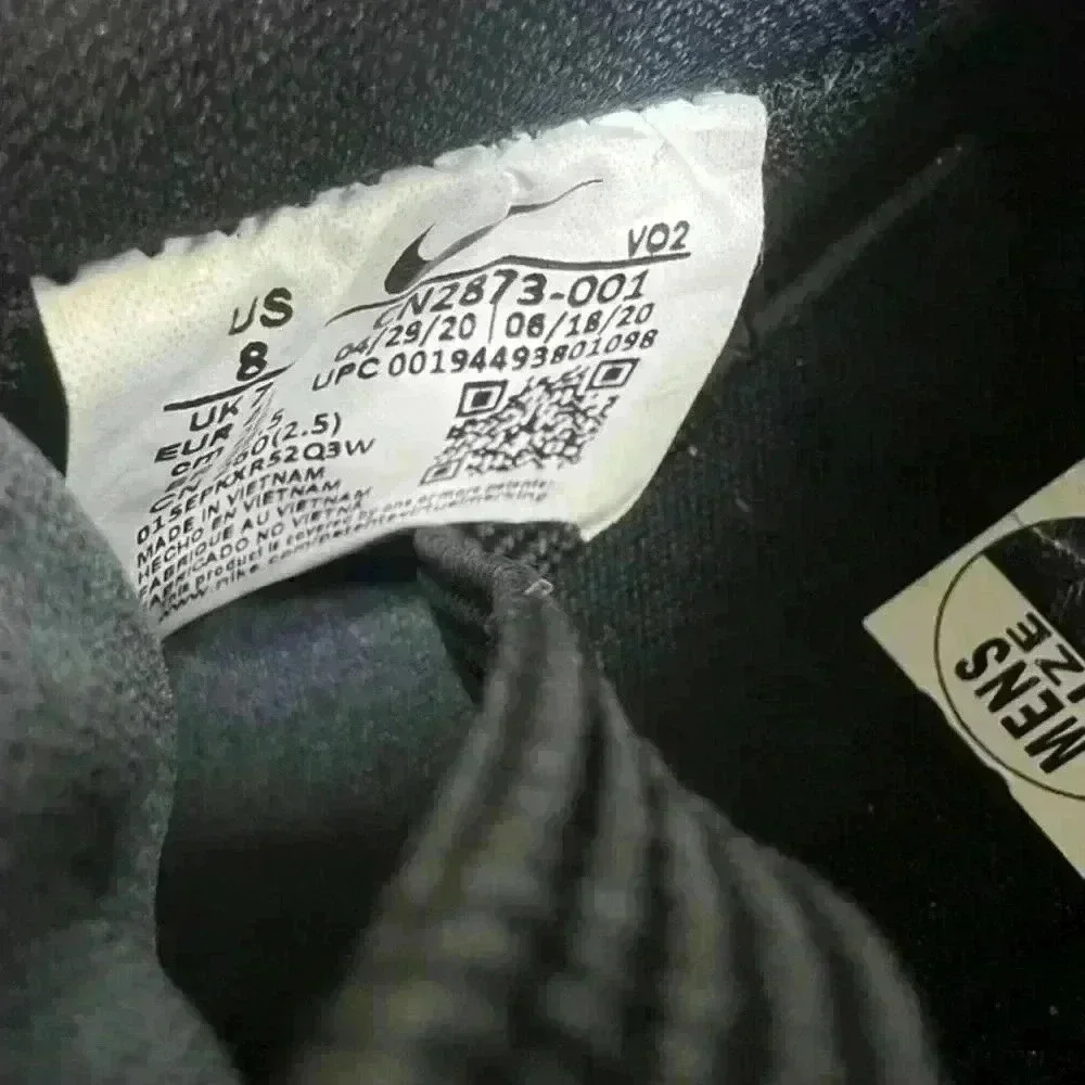 Nike Air Force 1 07 Craft‎ Black White Sneakers Size 8